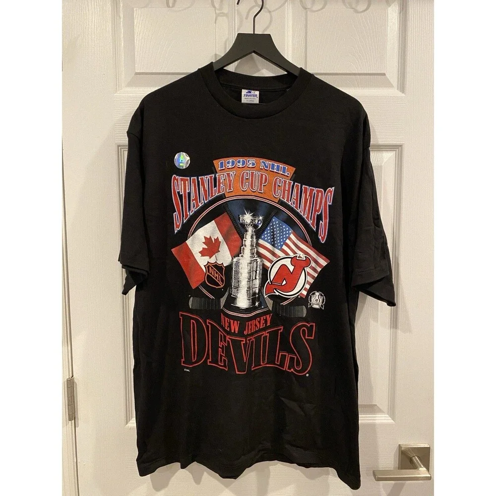 BNWT Starter 1995 NHL New Jersey Devils Stanley Cup T Shirt Size XL Hockey